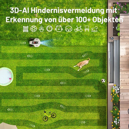 MAMMOTION YUKA 1500 Mähroboter mit Kehrmaschinen-Kit