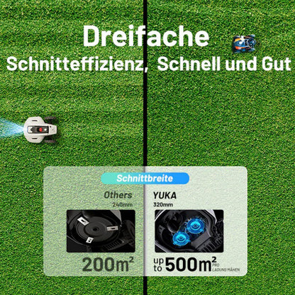MAMMOTION YUKA 2000 Mähroboter mit Kehrmaschinen-Kit